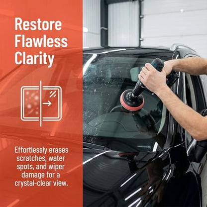 Car Glass Polishing Kit, 9PCS Multifunctional Windscreen Glass Deep Scratch Remover Polish Pad with 100g Polish Powder, Auto Windshield Polishing Kit, Universal for Vehicles - size: 9PCS