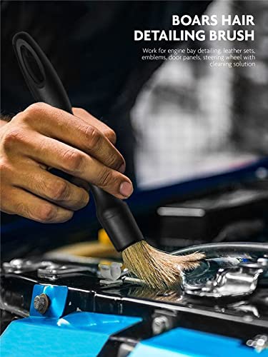 Fantasticlean Car Detailing Brush Set, Interior Leather Cleaning Kit, 9PCS | Car Interior Brush Kit, Horse Hair Leather Brush for Car Detailing, Scratch-Free Leather Cleaner Applicator, Cleaning Cloth - size: IT-ACS01-NT