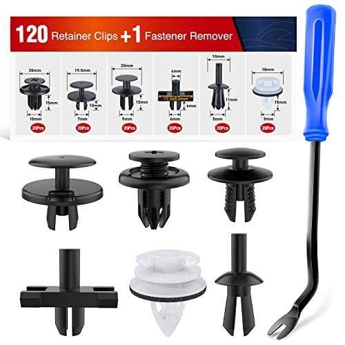 Nilight 120PCS Car Retainer Clips Fastener Remover 5mm 6mm 7mm 9mm 10mm Expansion Screws Replacement Kit Bumper Push Rivet Clips for GM BMW Honda Mercedes-Benz, 2 Years Warranty - color: For GM BMW Honda Mercedes-Benz - 120 Clips 5mm 6mm 7mm 9mm 10mm