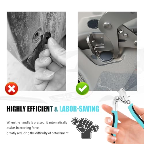 Car Clip Pliers,Multi-Functional Car Clip Remover Tool for Door Panel/Dashboard/Interior Trim,Professional Heavy Duty Panel Clips Removal Pliers as Disassembly Tools - color: Green