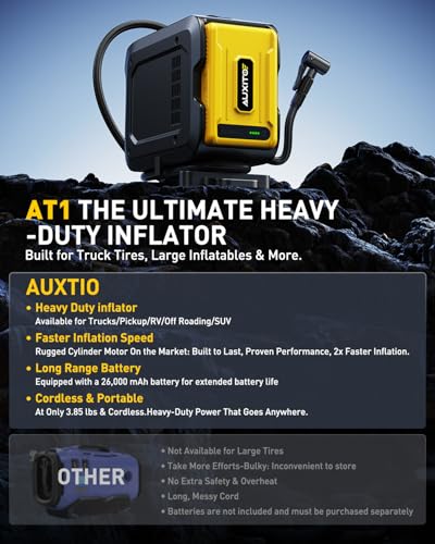 AUXITO Tire Inflator Portable Air Compressor - size: 26000mAh