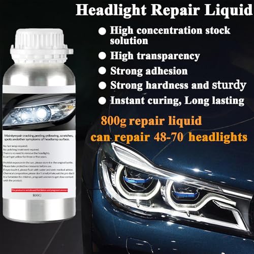 Pmbqifay Headlight Restoration Kit, Car Headlight Polish Repair Renovation Kit with 800g Repair Liquid for Repair Headlight Yellowing, Haze, Oxidation, Scrashes - size: XXL