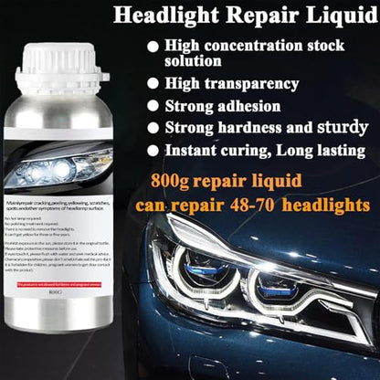 Pmbqifay Headlight Restoration Kit, Car Headlight Polish Repair Renovation Kit with 800g Repair Liquid for Repair Headlight Yellowing, Haze, Oxidation, Scrashes - size: XXL