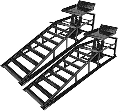 BLVD-LPF OBEY YOUR LUXURY 2 Pack Hydraulic Car Ramps 10000lbs 5T 11000lbs Low Profile Car Lift Service Ramps Truck Trailer Garage, Height Hydraulic Vehicle Ramps (Black)