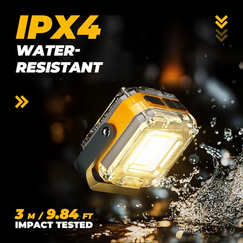 Mini COB Flashlight 2 Pack, 1200LM Dual-Sided Magnetic Work Light | 8 modes warm/cool flood, COB spot, 360° stand, magnet base, clip, 1/4 tripod mount, USB-C, camping and craft desk