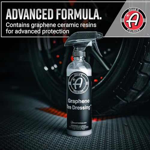 Adam's Polishes Graphene Tire Dressing - Deep Black Finish W/Graphene Non Greasy Car Detailing | Use W/Tire Applicator After Tire Cleaner & Wheel Cleaner | Ceramic Coating Like Tire Protection (16oz) - size: 16 fl. oz