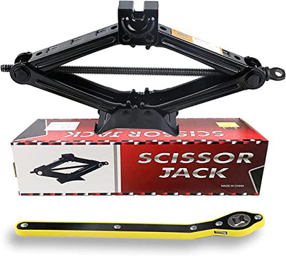 Scissor Jack for Car,Car Jack Kit - Tire Jack with Energy-Saving Ratchet Handle,Can Support a Maximum Weight of 1.5T (3307lb),Portable, Suitable for Small Cars and SUV (Saving Handle-1.5 tons) - size: Saving Handle-1.5 tons