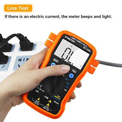 BTMETER BT-39K Digital Multimeter with Case, 4000 Count Volt Ohm Amp Tester, Auto ranging Voltmeter DMM for AC/DC Current, Voltage, Resistance Frequency, with NCV, Continuity, Diode, Auto Backlight