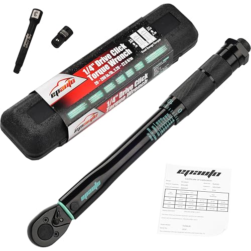 EPAuto 1/4-Inch Drive Click Torque Wrench, Black, 20-200 in.-lb. - size: 1/4-Inch Drive 20-200 In-lb