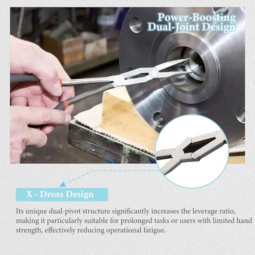 13 Inch 3-PC Needle Nose Pliers Set: Multi-Angle Access with Straight, 45°, and 90° Tips for Precision Work in Confined Areas