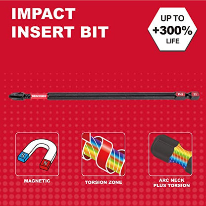 Geinxurn Impact Tough #2 Phillips 6 in. Insert Driver Bits,20Pack Bulk PH2 Screwdriver Bits Set - size: 6"-PH2-20PCS