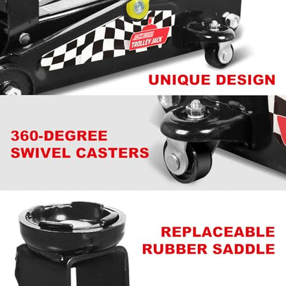 Jack Boss Floor Jack 1.5 Ton (3,000 LBs) Hydraulic Car Jack, Lifting Range from 5.1 Inch to 12.6 Inch, Fits Sedans Automotive Black - color: Black, size: 1.5 Ton Sedan