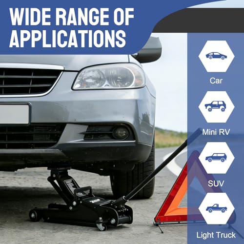 2.5 Ton Low Profile Hydraulic Aluminum Floor Jack and Car Truck Tire Change Lift for High Body Frame Cars