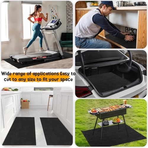 Oil Spill Mat for Garage Floor 2 Pcs 60x36 Inch Absorbent Garage Floor Mats for Under Car Leaks, Reusable Rubber Oil Drip Pad with Waterproof Backing, Washable Non Slip Driveway Protector