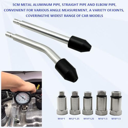 ZKTOOL 11PC(All Vehicles) 300 Psi Engine Cylinder Compression Tester with M10 M12 M14 M16 M18, Automotive Engine Compression Tester Adapter Kit. - size: Standard 300 PSI | 11-Piece Kit
