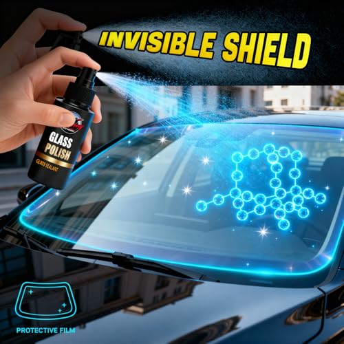 Cerium Oxide Glass Polishing Kit, Windshield Glass Scratch Remover - Restores Clarity & Removes Wiper Marks, Swirls, Water Spots - Complete DIY Kit