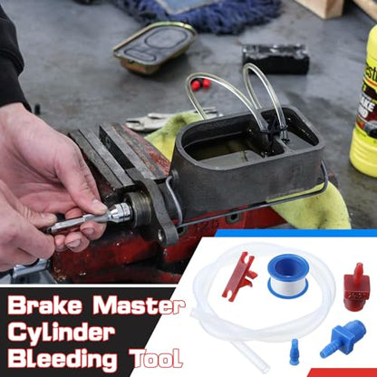 Enhon Master Cylinder Bleeder Kit Replacement for 14151, 22 inch Hose, Clip, SAE and Metric Fittings Universal Fit, Complete Brake Bleeder Kit with PTFE Tape