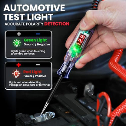 Test Light 3-48V Automotive Digital Fuse Tester – Automotive Voltage Tester with LED Display, Piercing Probe, Electrical Voltage Test Pen for Car, Truck, RV, Boat Circuit Testing 6V 12V 24V