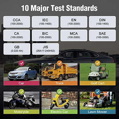 OBDResource Car Battery Tester 6V 12V 24V 3 in1 Battery Load Tester Professional Automotive Battery Analyzer Alternator 100-2000 CCA Battery Loading/Cranking/Charging Test - color: black