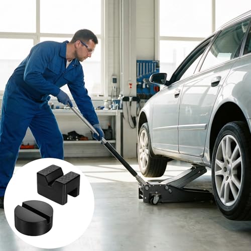 8 Pcs Jack Stand Pads, Black Rubber Cars Jack Stand Pads 2-3 Ton Universal Slotted Rail Pinch Welds Protector for Car Accessories