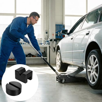 8 Pcs Jack Stand Pads, Black Rubber Cars Jack Stand Pads 2-3 Ton Universal Slotted Rail Pinch Welds Protector for Car Accessories