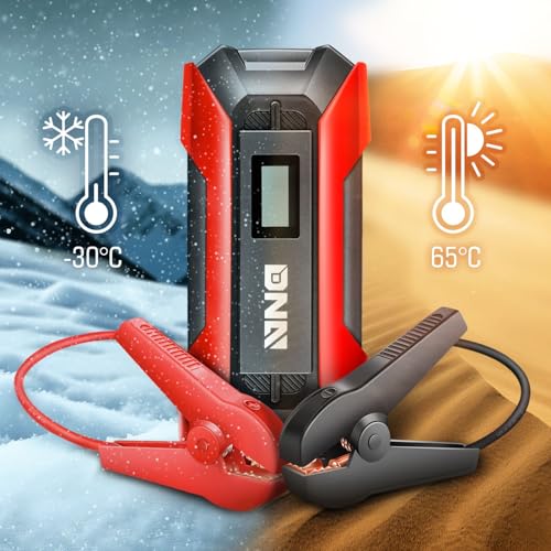 ‎DNA Motoring TOOLS-00214 12V 1500A 15000 mAh Multi-Function Portable Car Battery Jump Starter for Up to 7.0L Gas & 5.5L Diesel Engine, with Carry Case, Red - color: Red, style: 1500A Peak