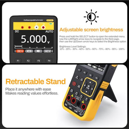 3IN1 Oscilloscope Handheld Digital Held 2 Channel USB Multimeter Kit Osciloscopio Automotive Automotriz Multi Testers Meter Multimetro Digital Professional (Oscilloscope1pcs)