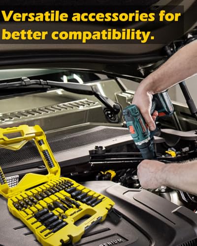 61PCS Magnetic Impact Nut Driver Set, Deep Nut Drivers for Drills Metric & SAE, Socket Adapters, Wing Nut Driver, 1/4'' Quick Change, Bit Extension, Pivoting Nutsetter, S2 Steel Bits, Upgraded Box - style: 61 piece