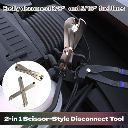 KJE 26PCS Master Quick Fuel Line Disconnect Tool Set, GM Fuel Line Disconnect Tool Kit with Fuel & A/C Disconnect Pliers, Transmission Line Removal Tool for Ford and More use, BLACK - size: 26PCS
