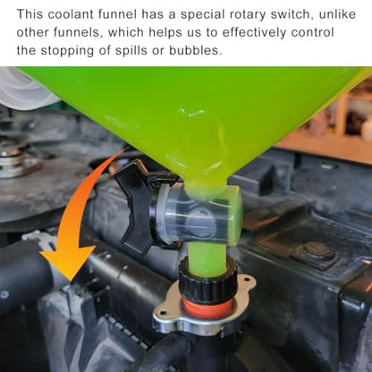 No-Spill Coolant Funnel Kit, Radiator Plastic Funnel Bleeder Kit with Adapters, Universal No Spill Coolant Funnel Kit for Auto Mechanics & Most Vehicle Radiators, Car Accessories