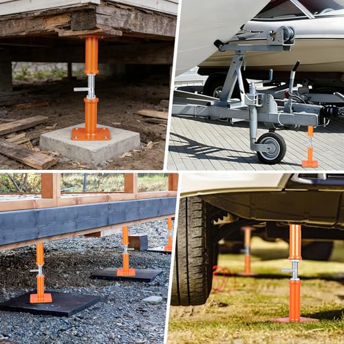 4PCS House Jacks for Leveling Crawlspace 17''-31''Adjustable Floor Support | for Stabilizing Stairs, Decks, Crawlspaces, Uneven Floors,10000 lbs Load Capacity Orange - size: 17''-31''