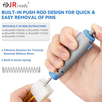 JRready 20PCS Pin Removal Tool Kit for Electrical Connectors | Pin Terminal Release Tool Set, For Deutsch, AMP, TE, Molex, Harting, D SUB Connectors, Nylon Protective Handle - size: 20pcs JRconDRK Pin Rmoval Tools