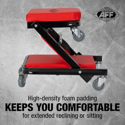 AFF 2-Way Mechanic Creeper & Shop Stool - Heavy Duty Garage Stool with Wheels Converts to Creeper - for Garage & Shop Use - style: 2-Way Creeper Seat