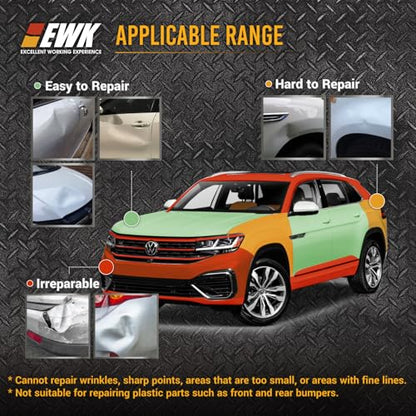 EWK Pneumatic Car Dent Puller Kit, Air Compressor Suction Cup Dent Puller with 75mm 100mm 125mm Cups, Slide Hammer Paintless Dent Removal Tool for Auto Body Repair