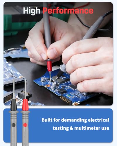 Vibit 11 Pcs Multimeter Leads Kit, Multimeter Test Leads with 6 Probe Tips, Alligator Clips & Mini Wrench, Insulated Meter Leads, Multimeter Probes for Electrical Testing & Automotive - size: 11 PCS(6 Probe Tips)