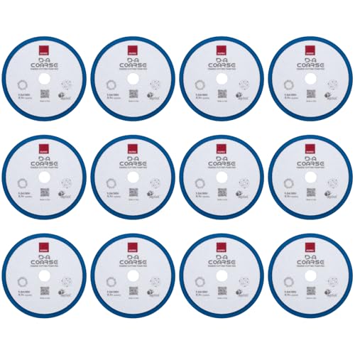 RUPES 9.DA180H Pack of 12 Blue D-A Coarse Cutting Foam Pads 180mm | Ideal for Paint Correction & Gloss Enhancement | Mild to Severe Defect Removal | Compatible with 6" Backing Plate - size: Coarse 180mm, style: Pack of 12