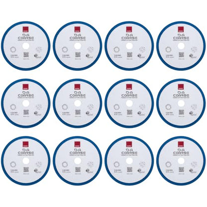RUPES 9.DA180H Pack of 12 Blue D-A Coarse Cutting Foam Pads 180mm | Ideal for Paint Correction & Gloss Enhancement | Mild to Severe Defect Removal | Compatible with 6" Backing Plate - size: Coarse 180mm, style: Pack of 12