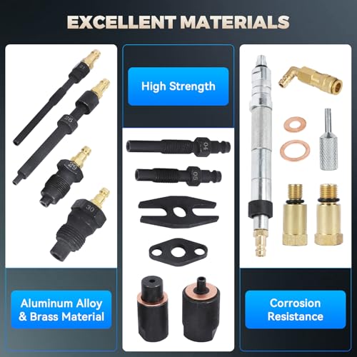 Diesel Compression Tester Kit 47pcs Petrol & Diesel Engine Compression Tester Small Engine Cylinder Leak Down Tester with Compression Gauge, Leak Detector, Gloves, for HDI/TDCi/Pumpe Duse Engine