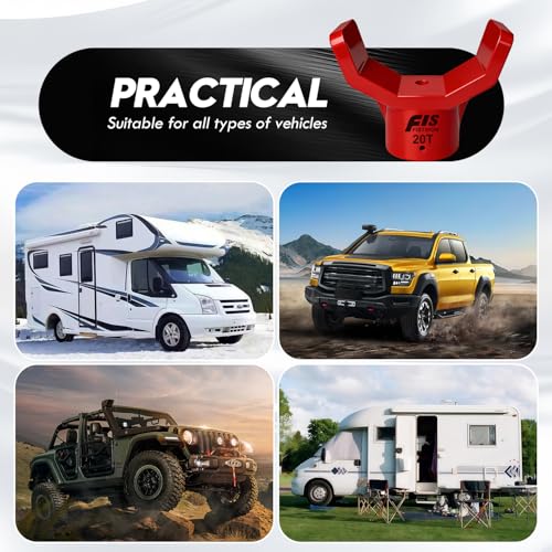 Bottle Jack Adapter Set, 20T + 4T/12T Sleeves, Fits 2" & Smaller Saddle | 20t Base With 4t/12t Sleeves. Anti-Slip, Stable. Fits 2" & Smaller Saddle, 3/4" Round & 3" Square Axles. For Rv, Trailer, Atv - color: Red-With two jack adapters