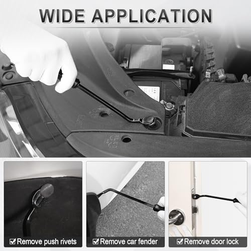 5 pcs Auto Trim Removal Tool Kit, No Scratch Plastic Pry Tool Kit - Interior Door Panel Clip Fastener Removal Set for Vehicle Dash Radio Audio Installer (Black) - color: Black