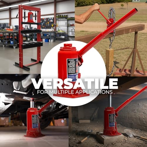 XtremepowerUS 2-Ton Portable Hydraulic Bottle Jack Stand Hydraulic Jack Lift Farm RV Truck Lifting Equipment Shop Hand Pump (5,000 LBS) Capacity - size: 2 Ton