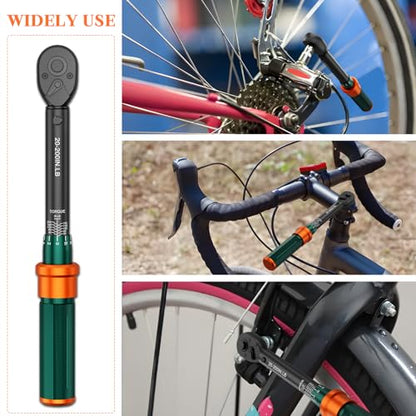 1/4" Inch Pound Torque Wrench, 20-200 In-lb, ±3% Accuracy, Click | Small Mini Bike Tool, 72-Tooth Dual-Direction Head, for Carbon Fiber Bicycle, MTB, Electronics & Precision Instrument - size: 20-200 in.lb（1/4-Inch）