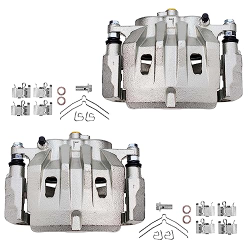 Detroit Axle - AWD Wheel Bearing Hubs Brake Calipers for Toyota | Highlander [3.5L], Front Steering Knuckles Hubs Disc Brake Calipers w/Brackets 2008 2009 2010 2011 Replacement - 4pc Set - size: 4BU50509/Kit