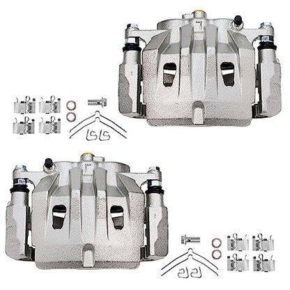 Detroit Axle - AWD Wheel Bearing Hubs Brake Calipers for Toyota | Highlander [3.5L], Front Steering Knuckles Hubs Disc Brake Calipers w/Brackets 2008 2009 2010 2011 Replacement - 4pc Set - size: 4BU50509/Kit