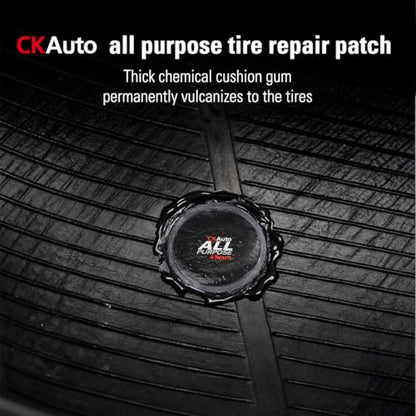 CKAuto 100 pcs All Purpose Tire Patch Heavy Duty Dia 1-4/5" for Inner Tubes | Multi-Purpose Tire Patch Kit for Inner Tubes & Tubeless Tires, Tight Vulcanized Seal Fits Cars Trucks Motorcycles Bikes 45mm - size: Dia 45mm 100pcs