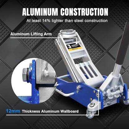 Big RED AT830003XLUR Economic Aluminum Quick Lift Low Profile Garage Jack, 3 Ton (6000 lb), Blue - size: 3 Ton BLUE, style: Aluminum