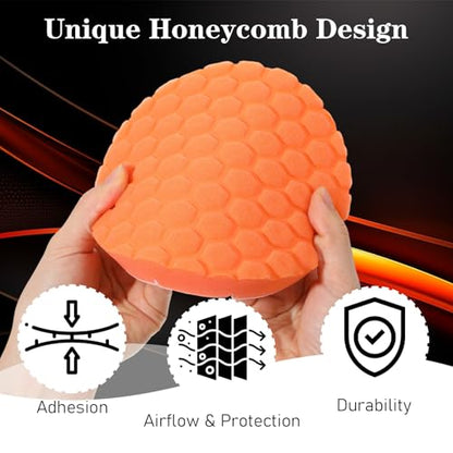 Buffing Polishing Pads 6 Inch,7Pcs 150mm Car Polishing Pads with Wool and Microfiber for Compound, Waxing, and Finishing