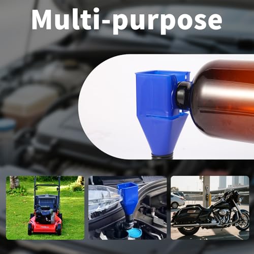 Premium Flexible Oil Funnel for Automotive Use - 5Pack Leakproof Plastic Funnel with Hose for Easy Oil Changes, Small Funnels Kit | Durable and Versatile Design for Cars, Trucks, and DIY Mechanics - color: A3