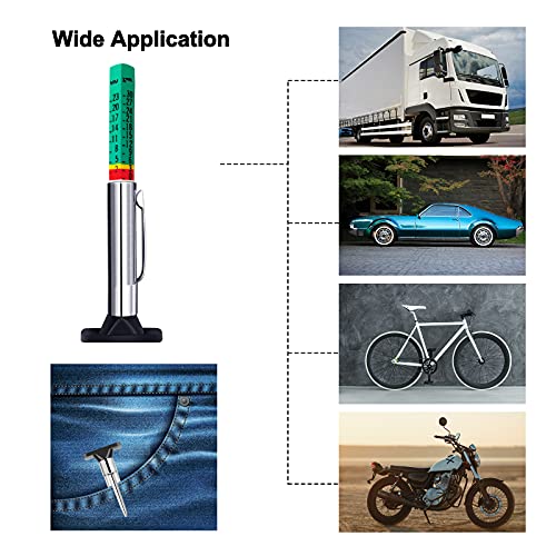 GODESON Tire Tread Depth Gauge,Two-Sided Smart Color Coded Tire Tread Depth Measurement Tool, Tire Wear Gauge in 32nds(Pack of 2) - size: Pack of 2, style: Two-Sided Tire Tread Depth Gauge