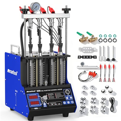 V209 Fuel Injector Cleaner Machine Supports GDI/EFI/FSI Injector Testing | 12V/70V/120V Adjustable Voltage, Visual Spray Test for Car Motorcycle Injector Leakage, Ultrasonic Cleaning for Clogs - size: v209